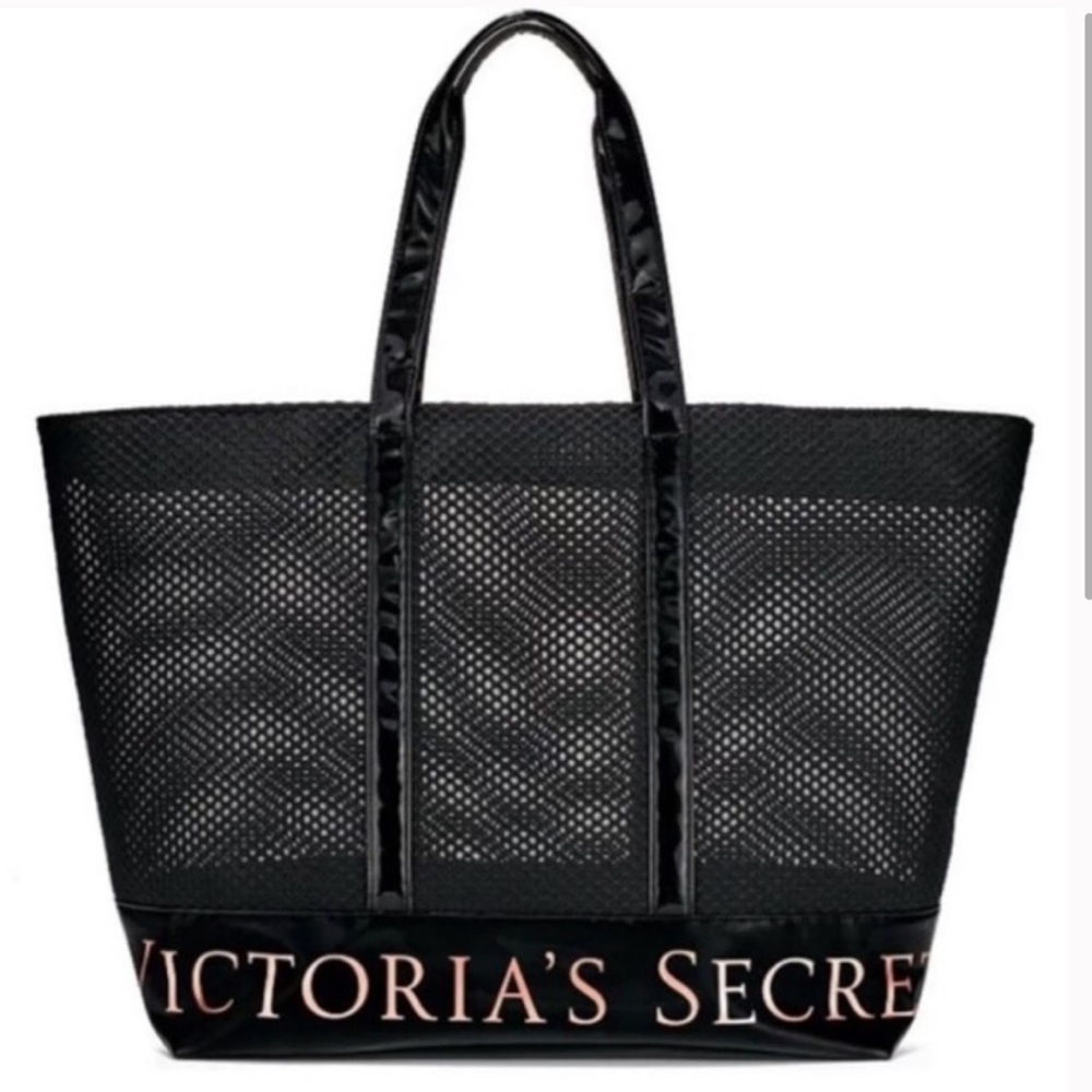 NWOT-Victoria’s Secret Mesh Zip Top Tote-Never Been Used-Black-Large Sz-